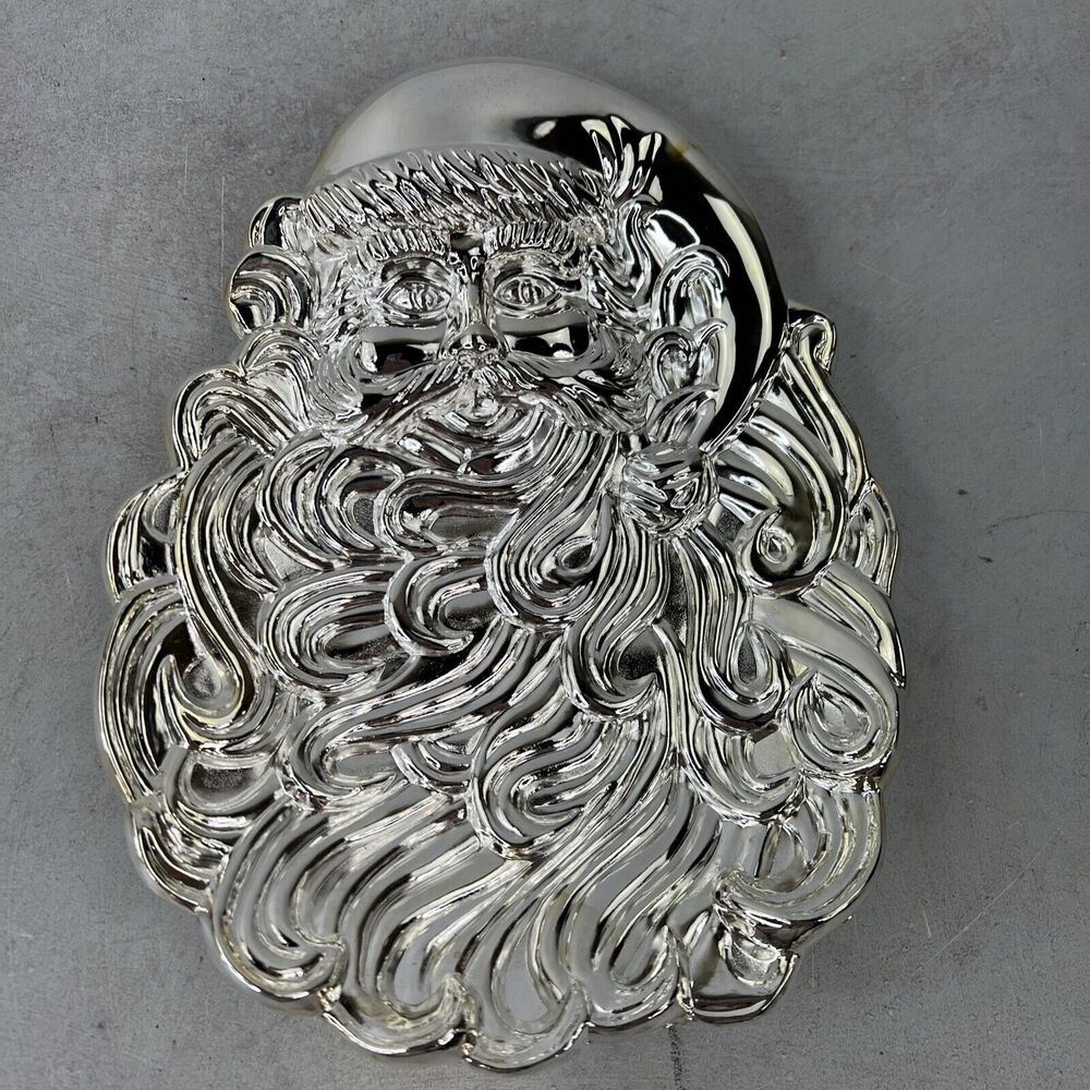 Vintage Santa Claus Silver Plated Candy Dish 1995 International Silver Company